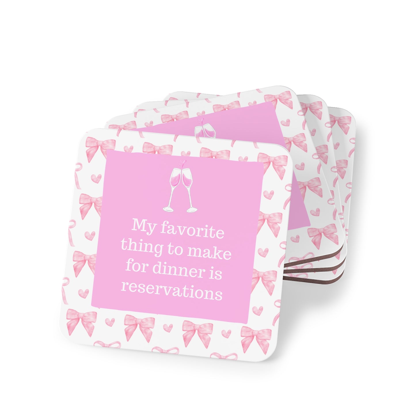 Reservations Cocktails Coasters - Fun Drinkware Accessories for Parties, Home Bars, Holiday Decor, Gift Ideas
