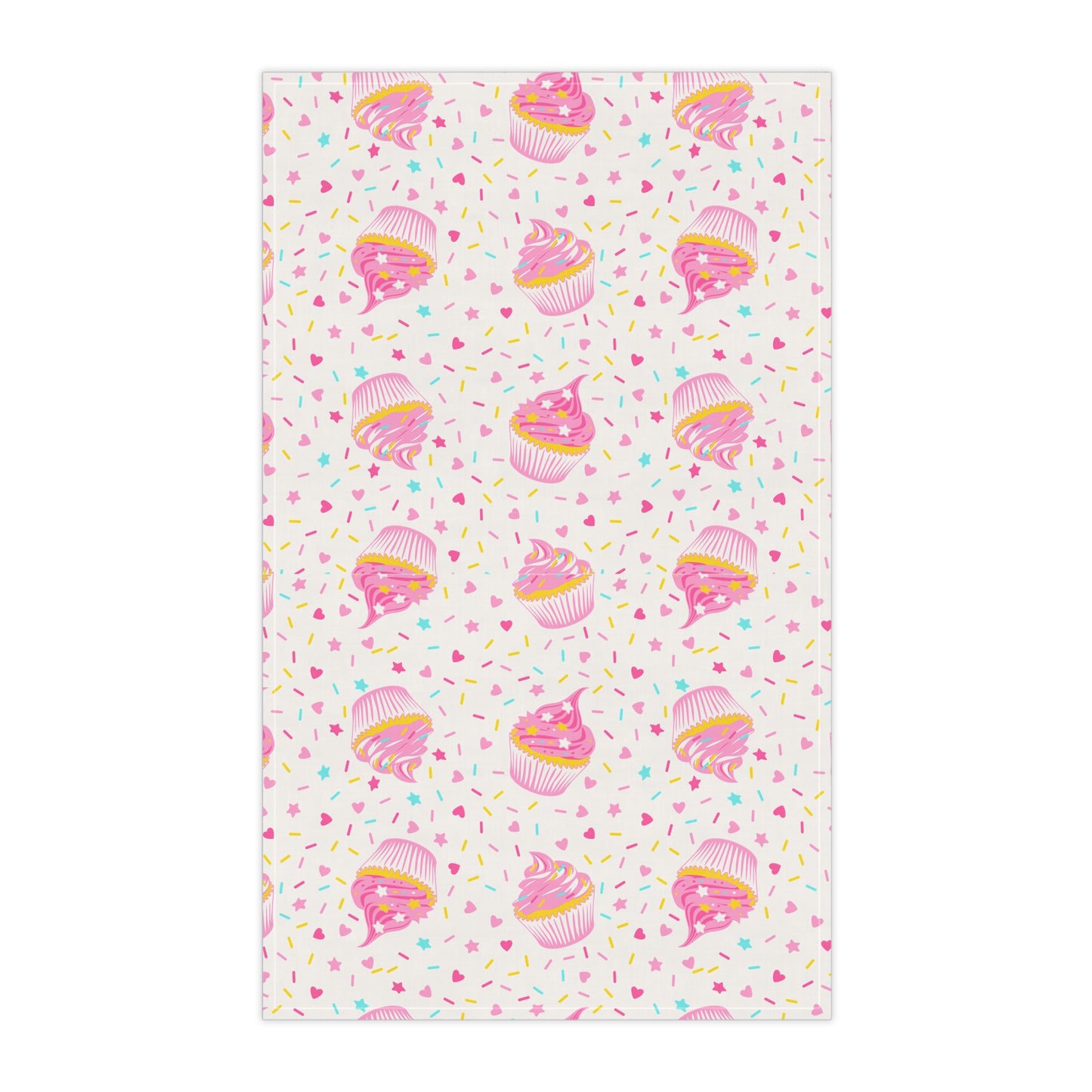 Preppy Pink Sprinkle Cupcake Kitchen Tea Towel Baker Hostess Party Gift