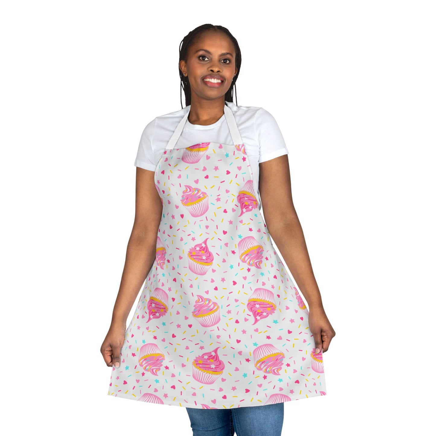 Pink Confetti Cupcake Retro Kitchen Apron