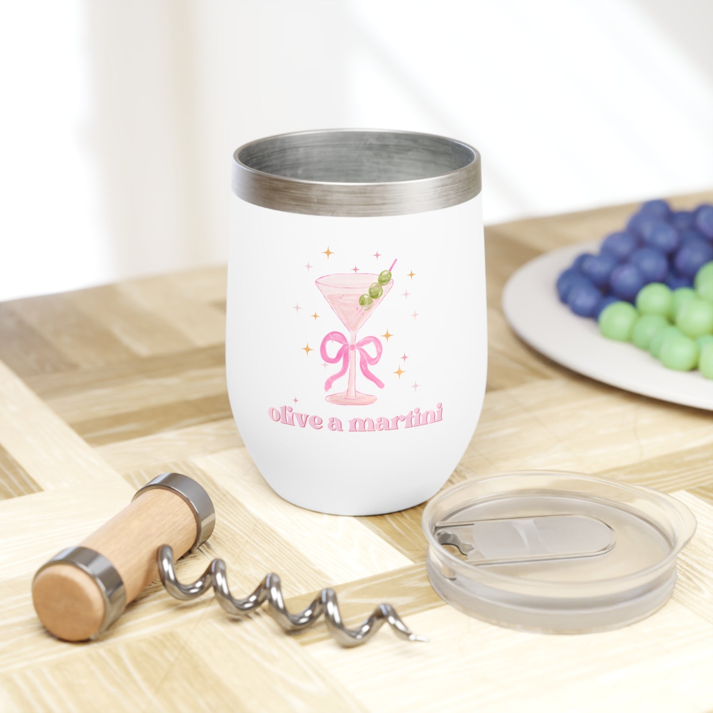 Boozy Martini Chill Wine Tumbler Best Friend Gift Preppy Christmas Gift Funny Cocktail Wine Glass