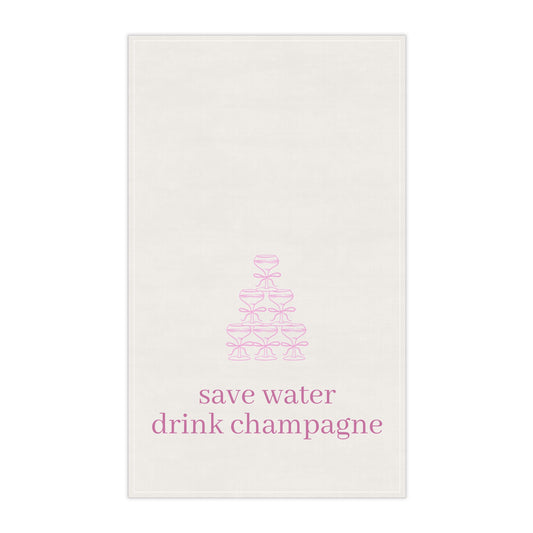 Save Water Drink Champagne Kitchen Tea Towel Funny Hostess Party Gift