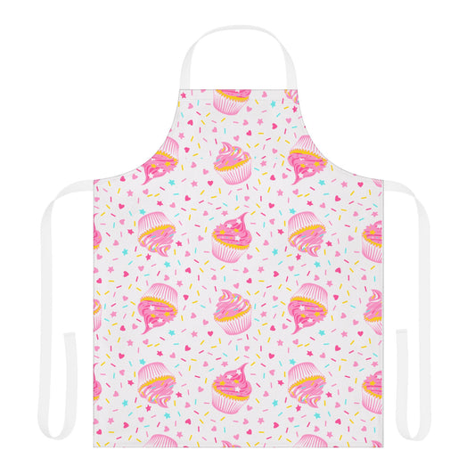 Pink Confetti Cupcake Retro Kitchen Apron