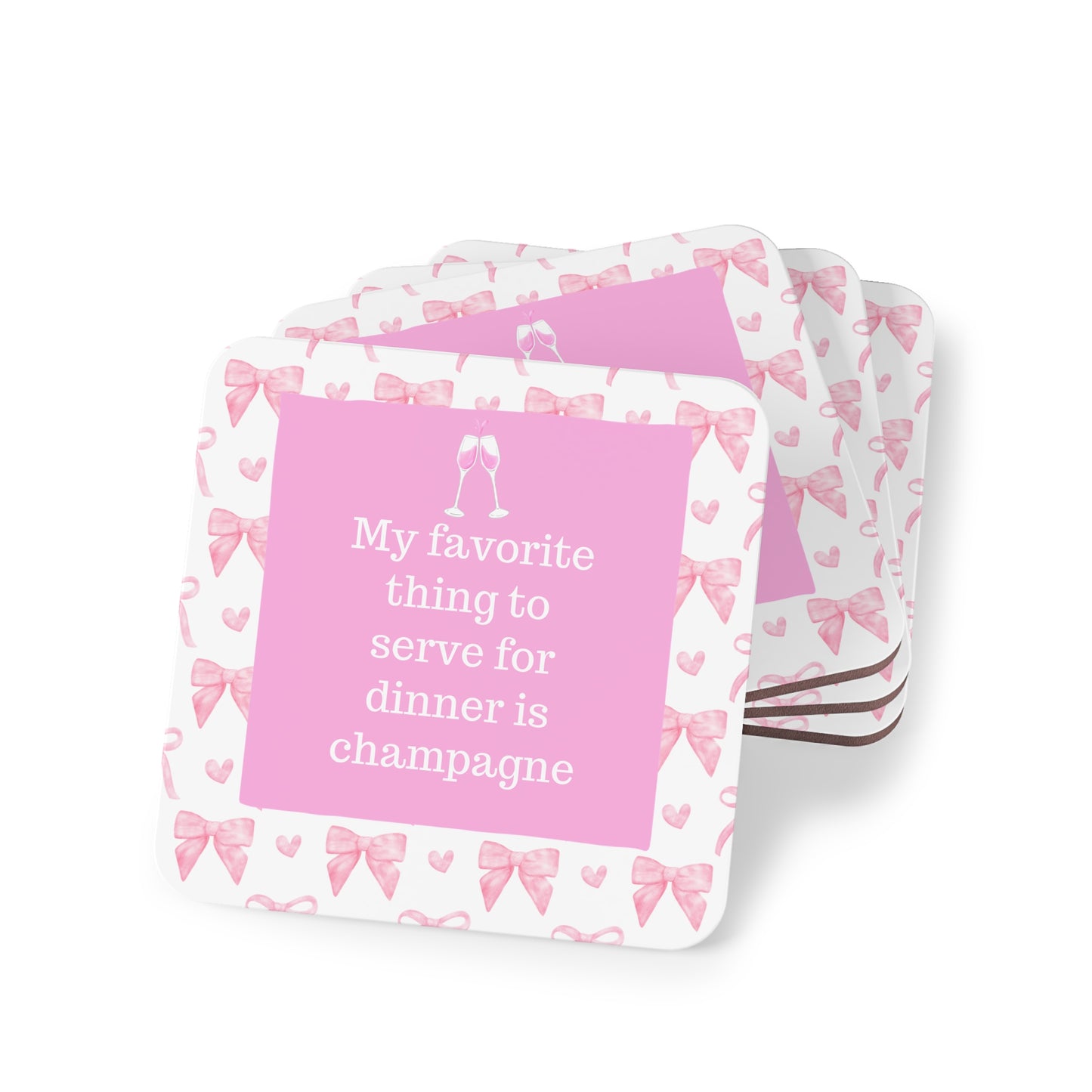 Champagne Cocktails Coasters - Fun Drinkware Accessories for Parties, Home Bars, Holiday Decor, Gift Ideas