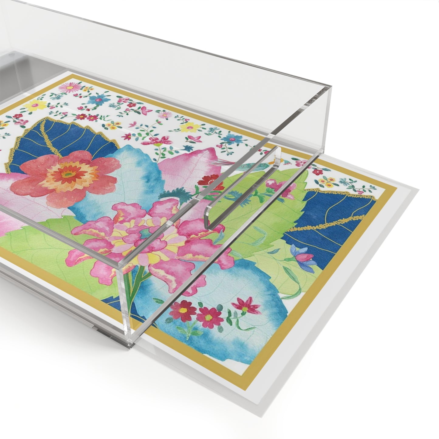 Floral Acrylic Serving Tray