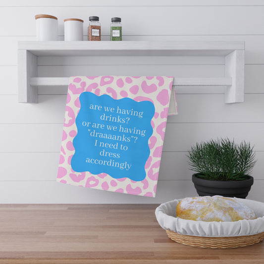 Draaanks Kitchen Tea Towel Funny Cooking Gift Adult Humor Gag Gift Unique Hostess Gift Housewarming Present