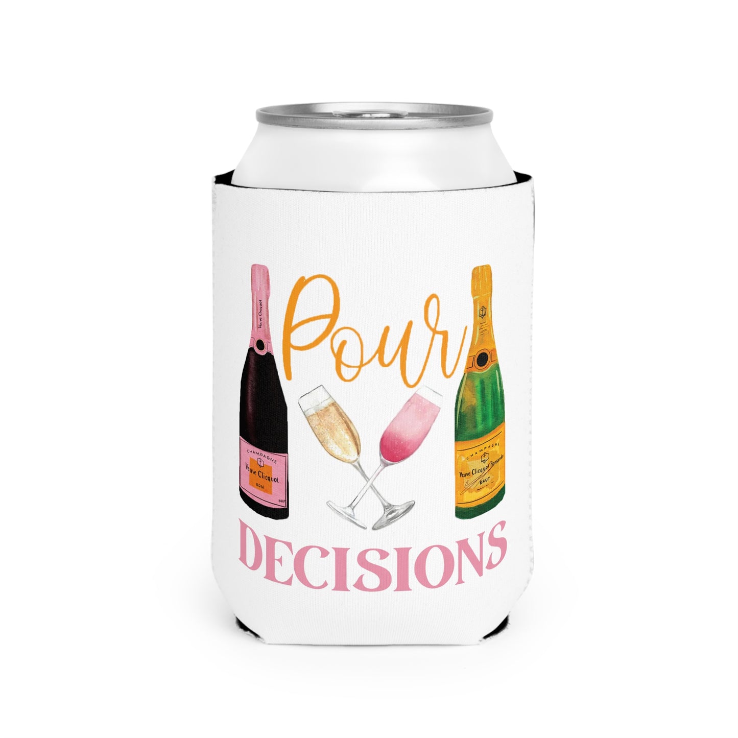 Pour Decisions Can Cooler Sleeve, Fun Drink Holder, Summer Party Accessory, Gift for Her, Bachelorette Party Favor