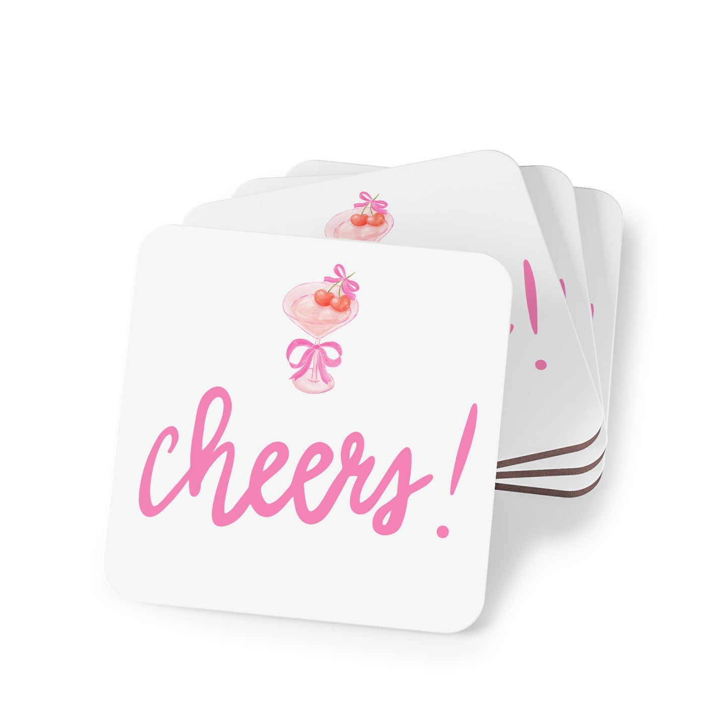 Cheers Cocktails Coasters - Fun Drinkware Accessories for Parties, Home Bars, Holiday Decor, Gift Ideas