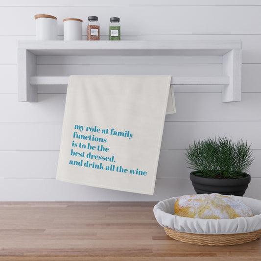 Family Functions Sarcastic Kitchen Tea Towel Funny Cooking Gift Adult Humor Unique Hostess Gift Housewarming