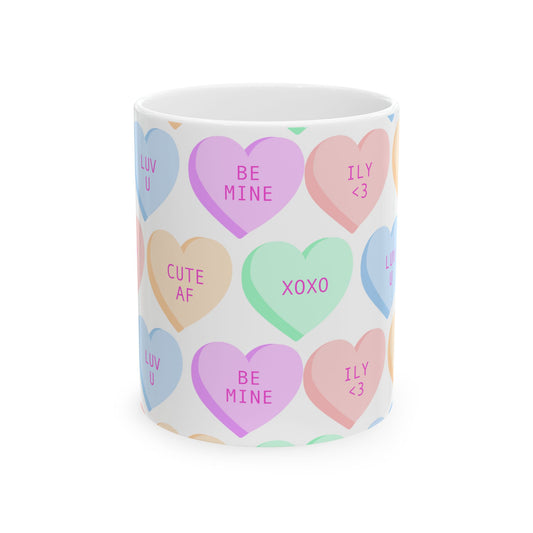 Valentine's Day Heart Ceramic Mug - Cute Love Gifts, Coffee Cup, Heart Mug, Romantic Drinkware, Personalized Mug, Sweetheart Present