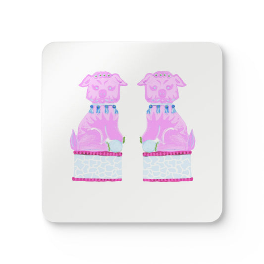 Purple Foo Dog Coaster Set