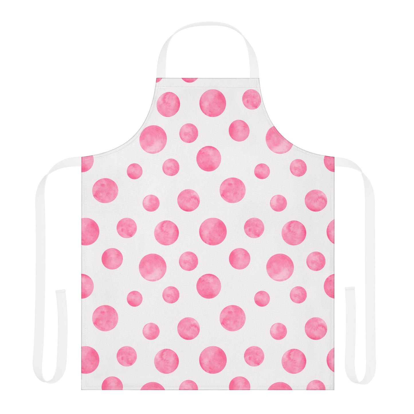 Pink Polka Dot Pastel Retro Kitchen Apron