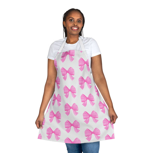 Pink Bow Pastel Retro Kitchen Apron