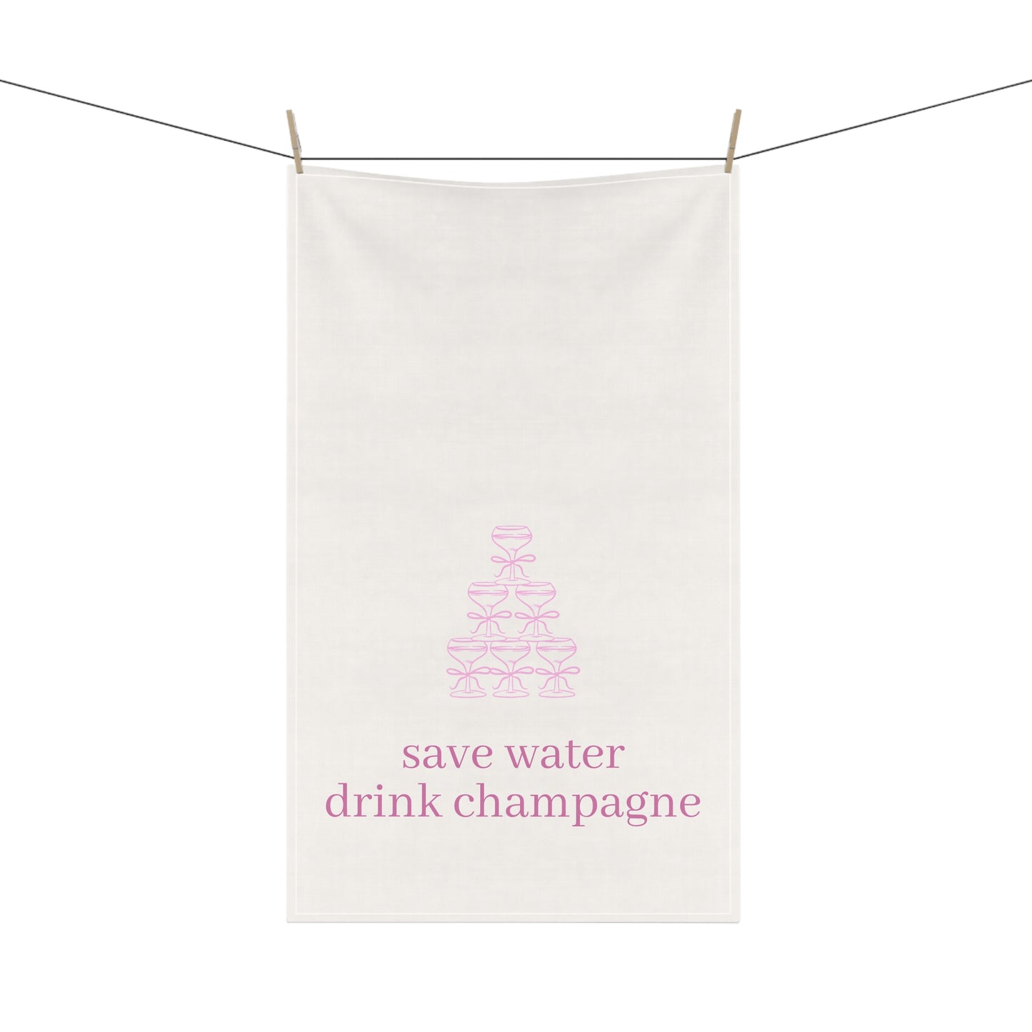 Save Water Drink Champagne Kitchen Tea Towel Funny Hostess Party Gift