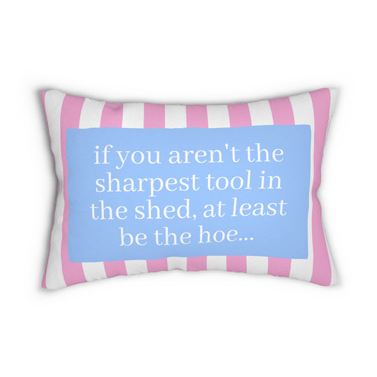 Sharpest Tool Lumbar Pillow, Preppy Pink Throw Pillow, Fun Hostess Gift