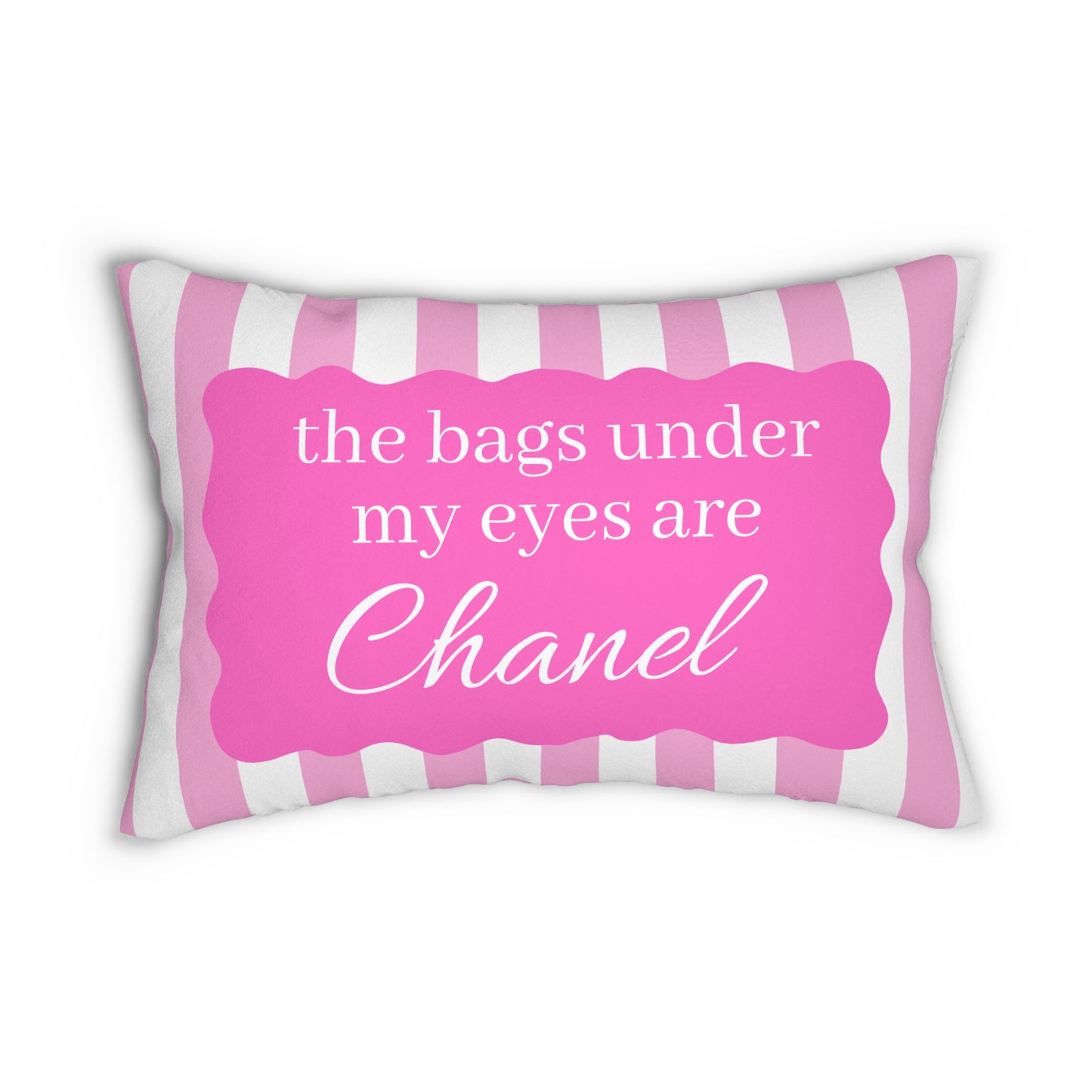 Pink Cabana Striped Lumbar Pillow, Preppy Pink Throw Pillow, Fun Hostess Gift
