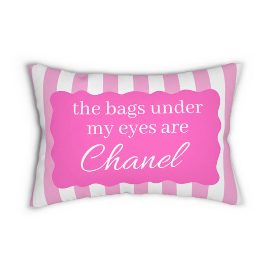 Pink Cabana Striped Lumbar Pillow, Preppy Pink Throw Pillow, Fun Hostess Gift