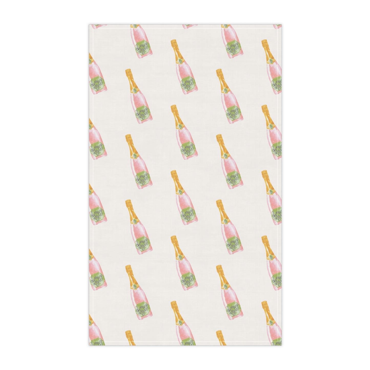Preppy Pink Champagne Kitchen Tea Towel Hostess Gift