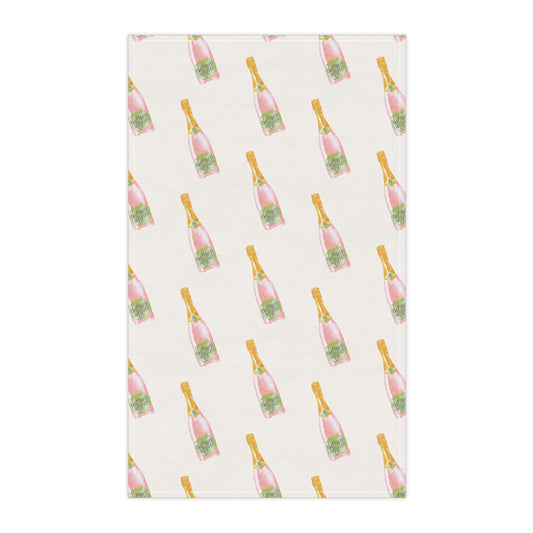 Preppy Pink Champagne Kitchen Tea Towel Hostess Gift