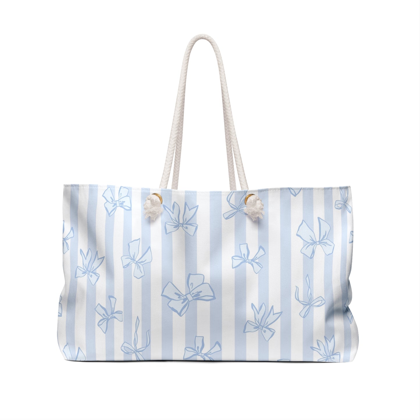 Baby Blue Coquette Bow Weekender Travel Tote Bag Diaper Bag Baby Bag Pickleball Bag Travel Gift
