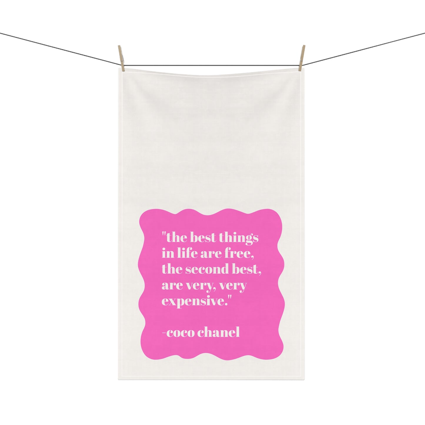 The Best Things In Life Kitchen Tea Towel Fun Preppy Pink Hostess Gift