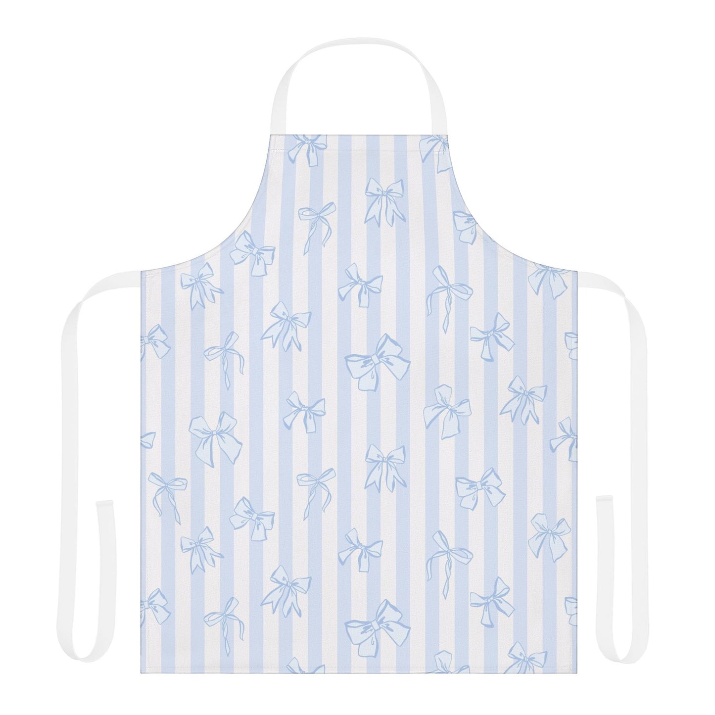 Blue Bow Watercolor Pastel Retro Kitchen Apron