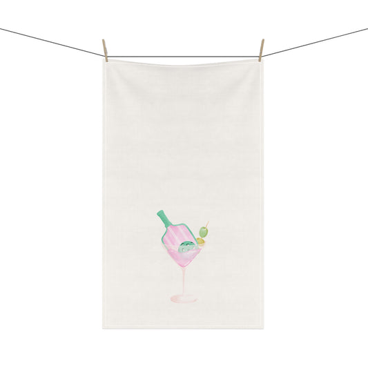 Pickleball Martini Tea Towel Funny Hostess Gift