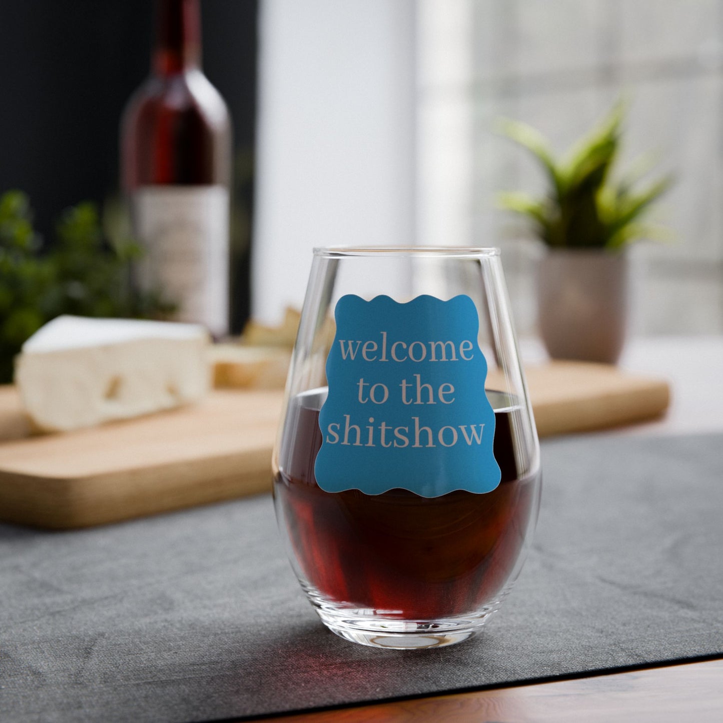 Welcome To The Shitshow Stemless Wine Glass | 11.75oz Fun Hostess Gift
